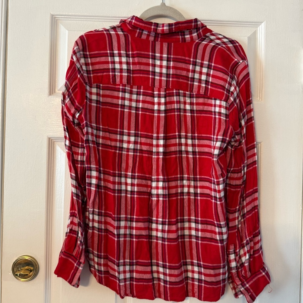 Banana Republic Red Plaid Shirt - Picture 4 of 6